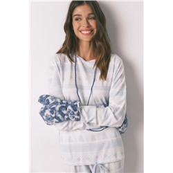 Manoplas borreguito print azul