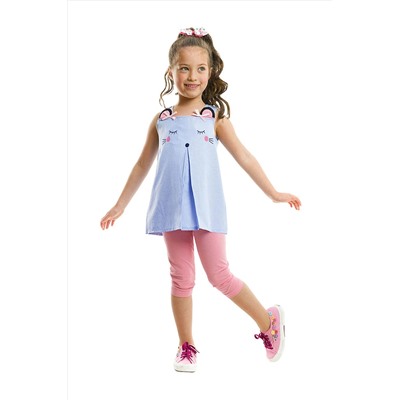Denokids Mavi Uykucu Tunik Takım CFF-21Y1-347