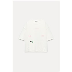 SWEATSHIRT WITH SLOGAN PATCHES