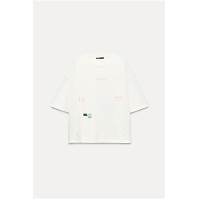SWEATSHIRT WITH SLOGAN PATCHES