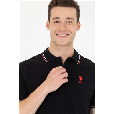 Erkek Siyah Basic Polo Yaka Tişört