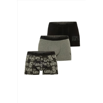 Erkek Siyah 3'lü Boxer