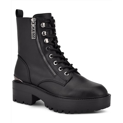 GUESS Women's Fearne Lug Sole Lace Up Bootie