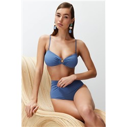 Trendyolmilla Mavi Straplez Premium Aksesuarlı Mix&Match Bikini Üstü TBESS24BU00150