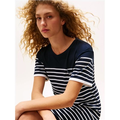 Stripe Pocket T-Shirt Dress