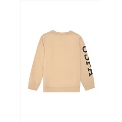 Erkek Çocuk Kum Basic Bisiklet Yaka Sweatshirt