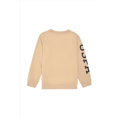 Erkek Çocuk Kum Basic Bisiklet Yaka Sweatshirt