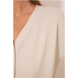 Conjunto pantalón y camiseta marfil lurex