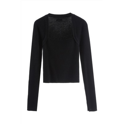Top de lana Negro