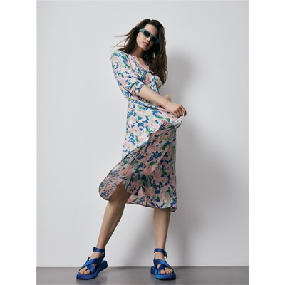 Viskose Kleid mit Muster