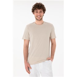 Erkek Regular Fit Bisiklet Yaka Taş Basic Tişört
