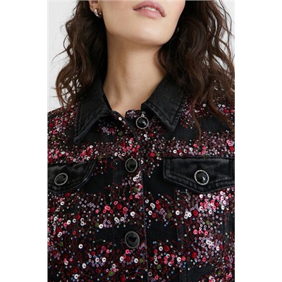 Chaqueta vaquera slim lentejuelas