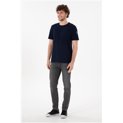 Erkek Regular Fit Bisiklet Yaka Lacivert Basic Tişört