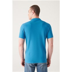Koyu Mavi %100 Pamuk Serin Tutan Polo Yaka T-Shirt