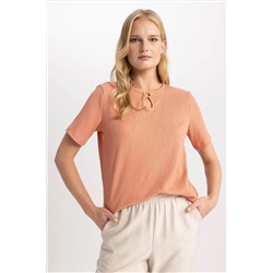 Defacto Traditional Regular Fit Bisiklet Yaka Kısa Kollu Tişört A5395AX23SM