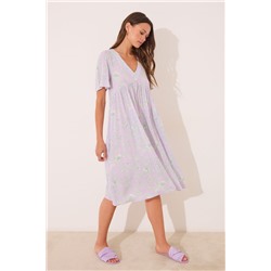 Vestido midi estampado viscosa