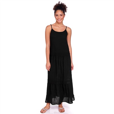 Damen Maxikleid in Crepp-Optik