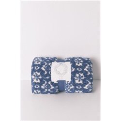 Manta polar sherpa print floral azul