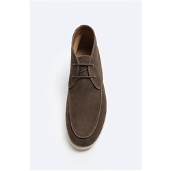SPLIT SUEDE BOOTS WITH MOC TOE