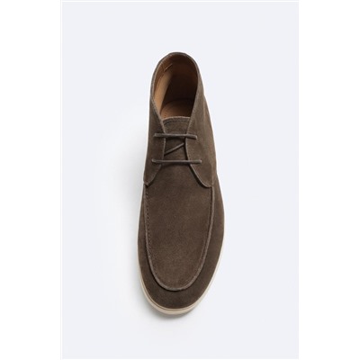 SPLIT SUEDE BOOTS WITH MOC TOE