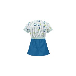 UA Day At The Beach Navy Mock Wrap Print Scrub Top