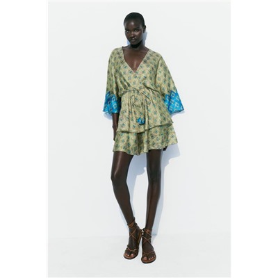 POCAS UNIDADES VESTIDO SATINADO ESTAMPADO