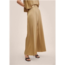 Pantalón palazzo plisado -  Mujer | MANGO OUTLET Melilla