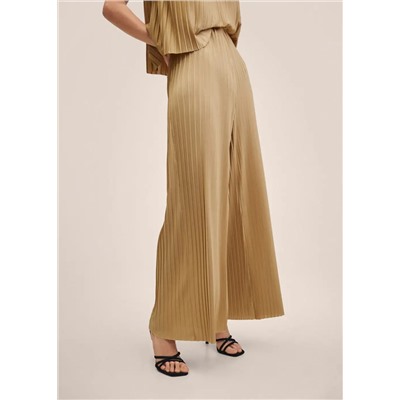 Pantalón palazzo plisado -  Mujer | MANGO OUTLET Melilla