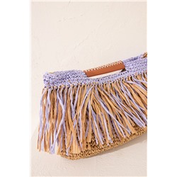 Bolso mediano rafia flecos