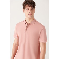 Gül Kurusu %100 Pamuk Serin Tutan Polo Yaka T-Shirt