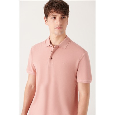 Gül Kurusu %100 Pamuk Serin Tutan Polo Yaka T-Shirt