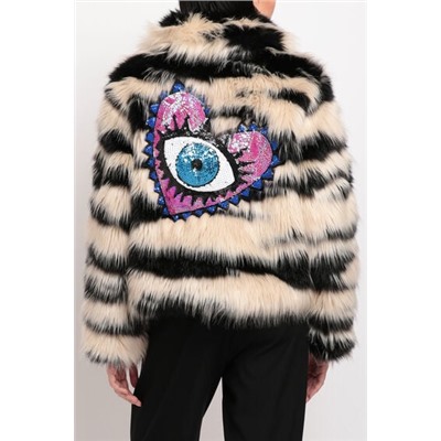 Chaqueta corta peluche animal print
