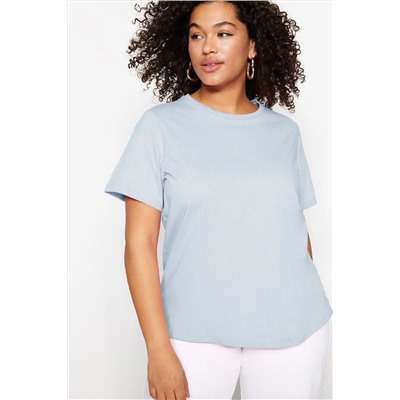 Mavi Regular Fit Basic Bisiklet Yaka %100 Pamuk Örme Büyük Beden T-Shirt TBBSS22TS0733