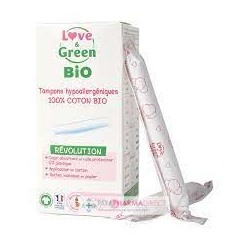 Love&Green Tampons Hypoallergéniques - 100% Coton BIO - Révolution - Normal x16