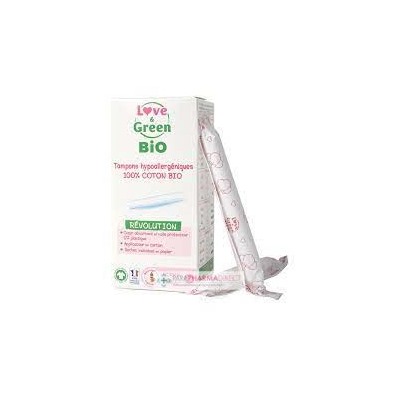 Love&Green Tampons Hypoallergéniques - 100% Coton BIO - Révolution - Normal x16