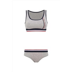 U.S. Polo Assn. U.S. Polo Assn. Kadın Gri Melanj Büstiyer Şort Takım INT.6.Z.8ET0.A.G0R.4P