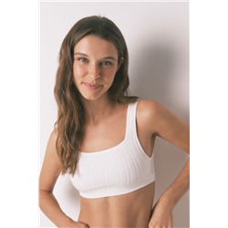 Sujetador top seamless tricot blanco