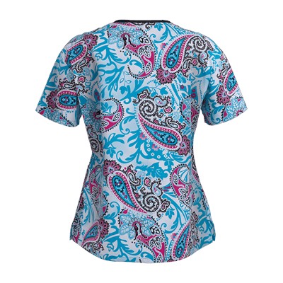 Med Couture Scrubs Paisley Connection Print Top