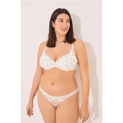 Sujetador clásico BEAUTIFUL encaje blanco estampado