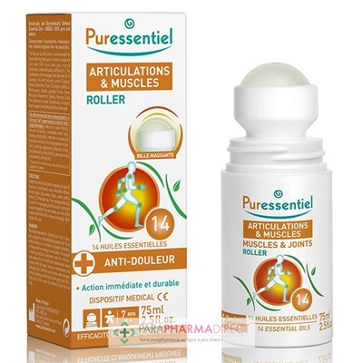 Puressentiel Articulations & Muscles Roller aux 14 Huiles Essentielles 75 ml