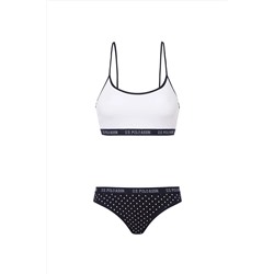 U.S. Polo Assn. Kadın Beyaz Bustiyer Slip Set 68006
