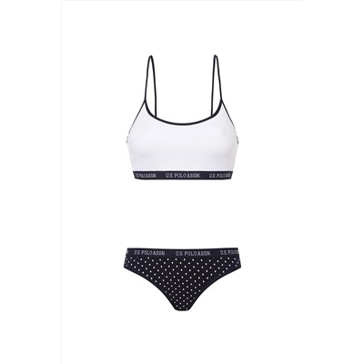 U.S. Polo Assn. Kadın Beyaz Bustiyer Slip Set 68006