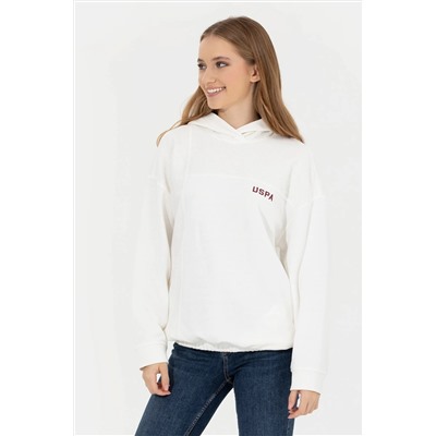 Kadın Ekru Kapüşonlu Sweatshirt