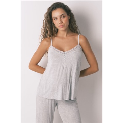 Pijama Capri "maternity" soft touch gris