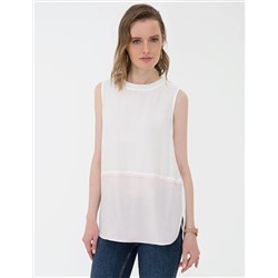 Toz Pembe Regular Fit Kolsuz Bluz