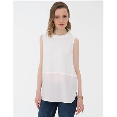 Toz Pembe Regular Fit Kolsuz Bluz