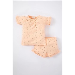 Defacto Kız Bebek Çiçekli Kısa Kollu 2'li Pijama Takım Z4930A223HS