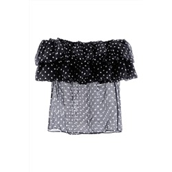 Top de seda Negro y blanco