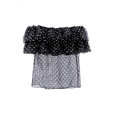 Top de seda Negro y blanco
