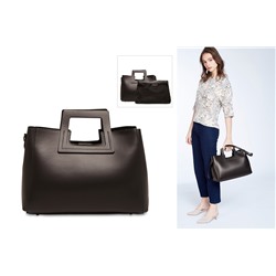 Bolso de piel y neceser Jane Negro